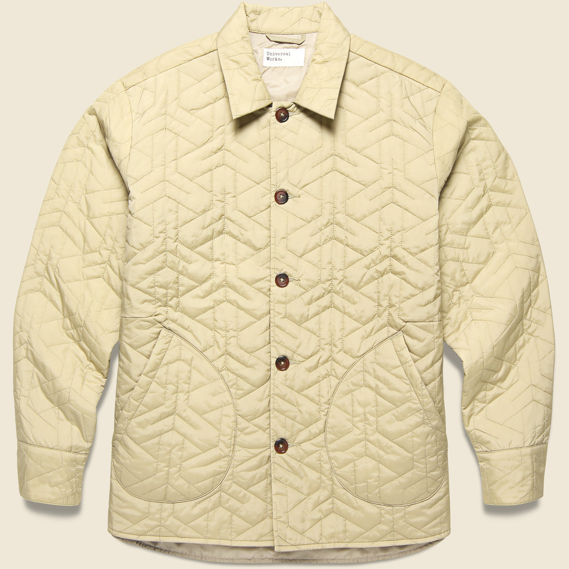 Universal Works Quilted Travail Jacket - Pale Khaki