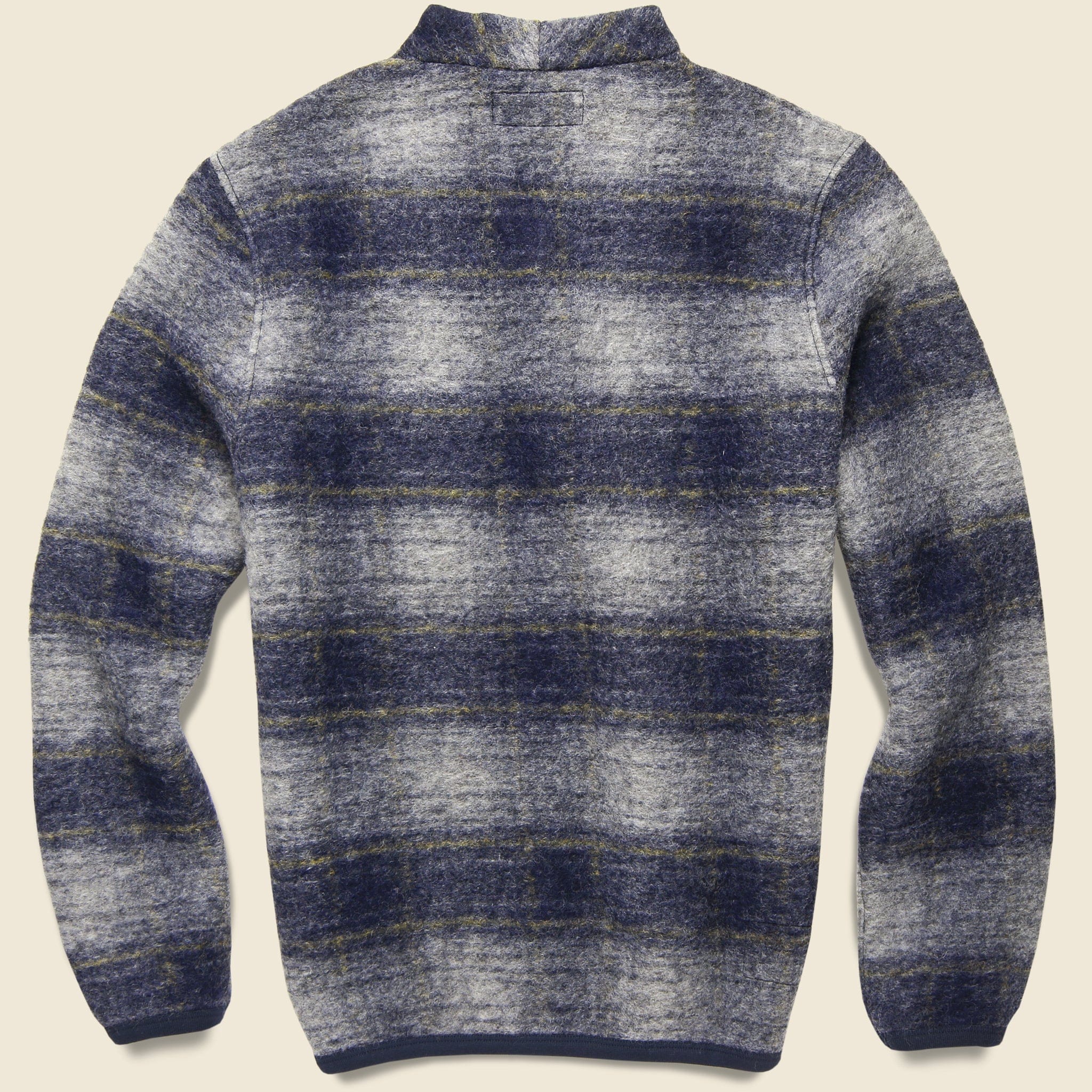 
                          Wool Fleece Cardigan - Navy Austin Check - Universal Works - STAG Provisions - Tops - Sweater
                        