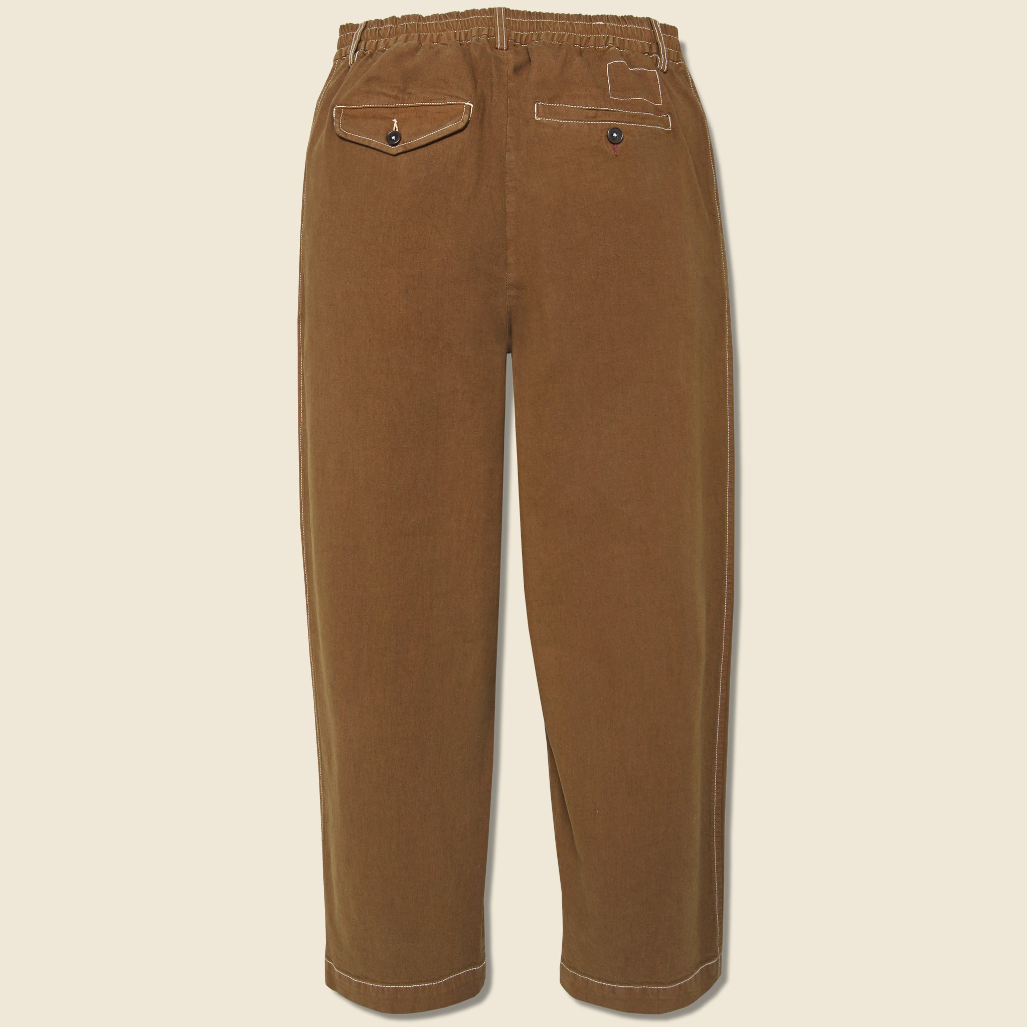 Pleated Twill Track Pant - Brown - Universal Works - STAG Provisions - Pants - Twill