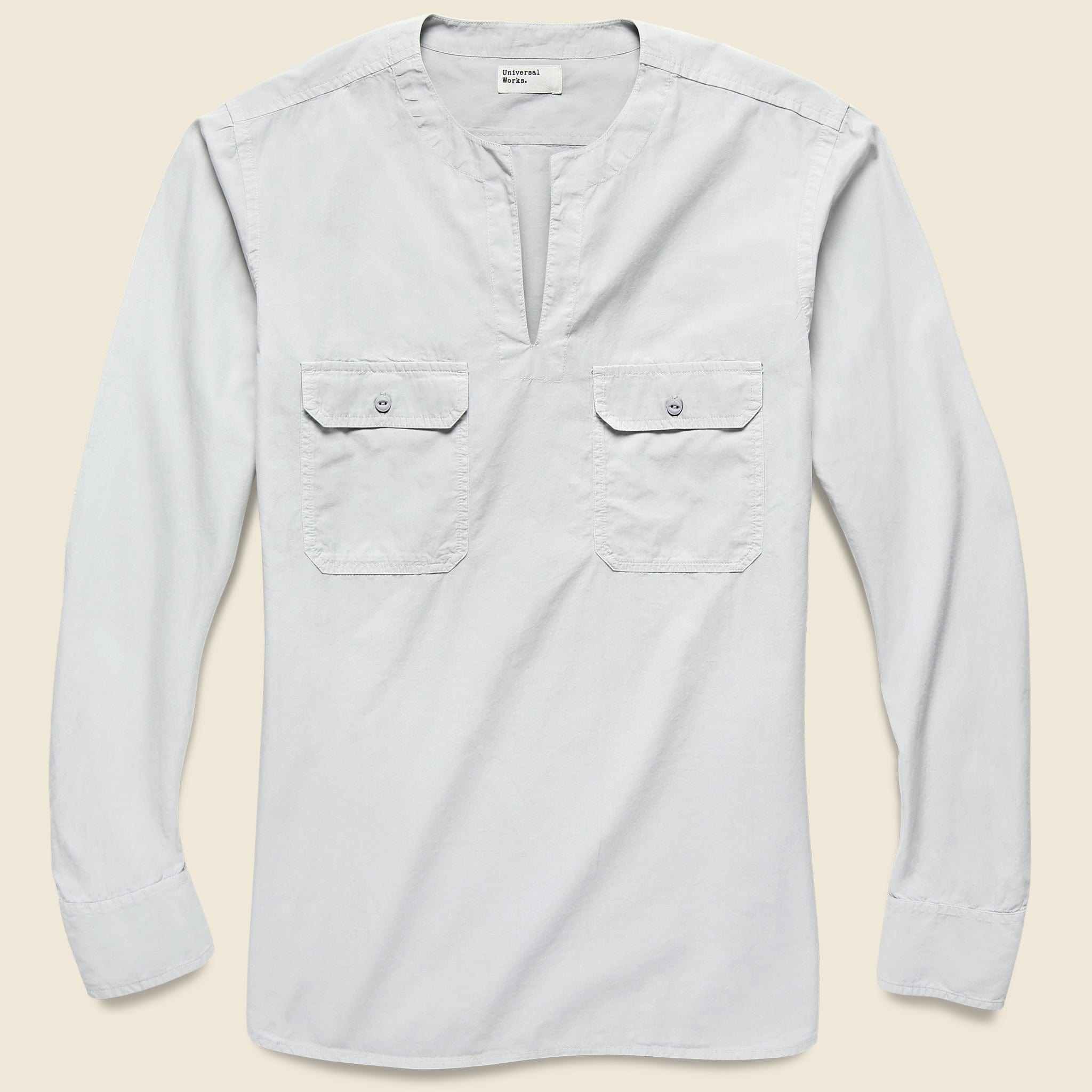 Split Neck Shirt - Grey - Universal Works - STAG Provisions - Tops - L/S Woven - Solid