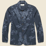 Bakers Jacket - Navy Flower Print Poplin - Universal Works - STAG Provisions - Outerwear - Shirt Jacket