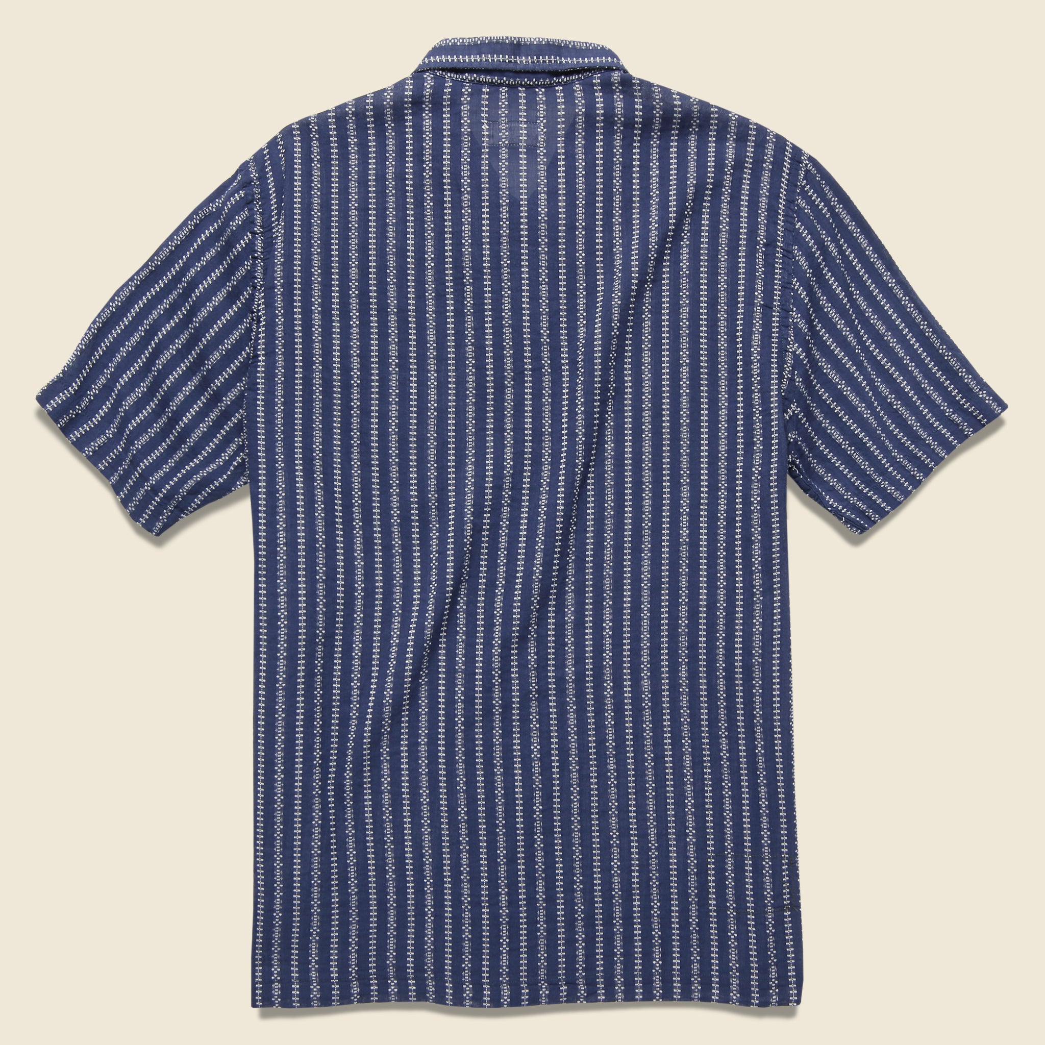 
                          Road Shirt - Navy Hendrix Stripe - Universal Works - STAG Provisions - Tops - S/S Woven - Stripe
                        