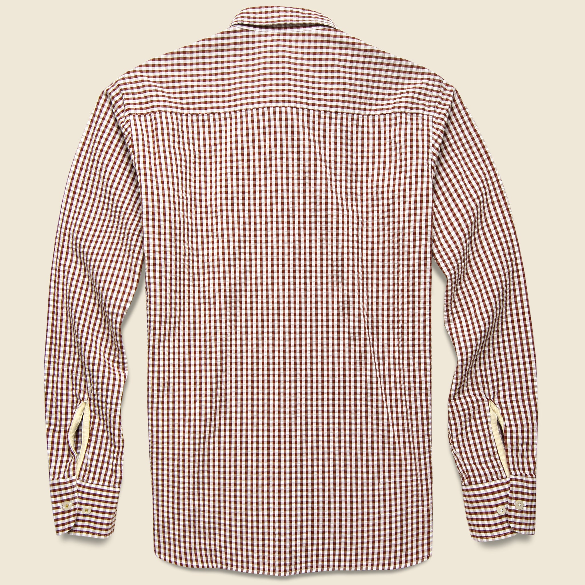 
                          Everyday Shirt - Brown Gingham Seersucker - Universal Works - STAG Provisions - Tops - L/S Woven - Plaid
                        