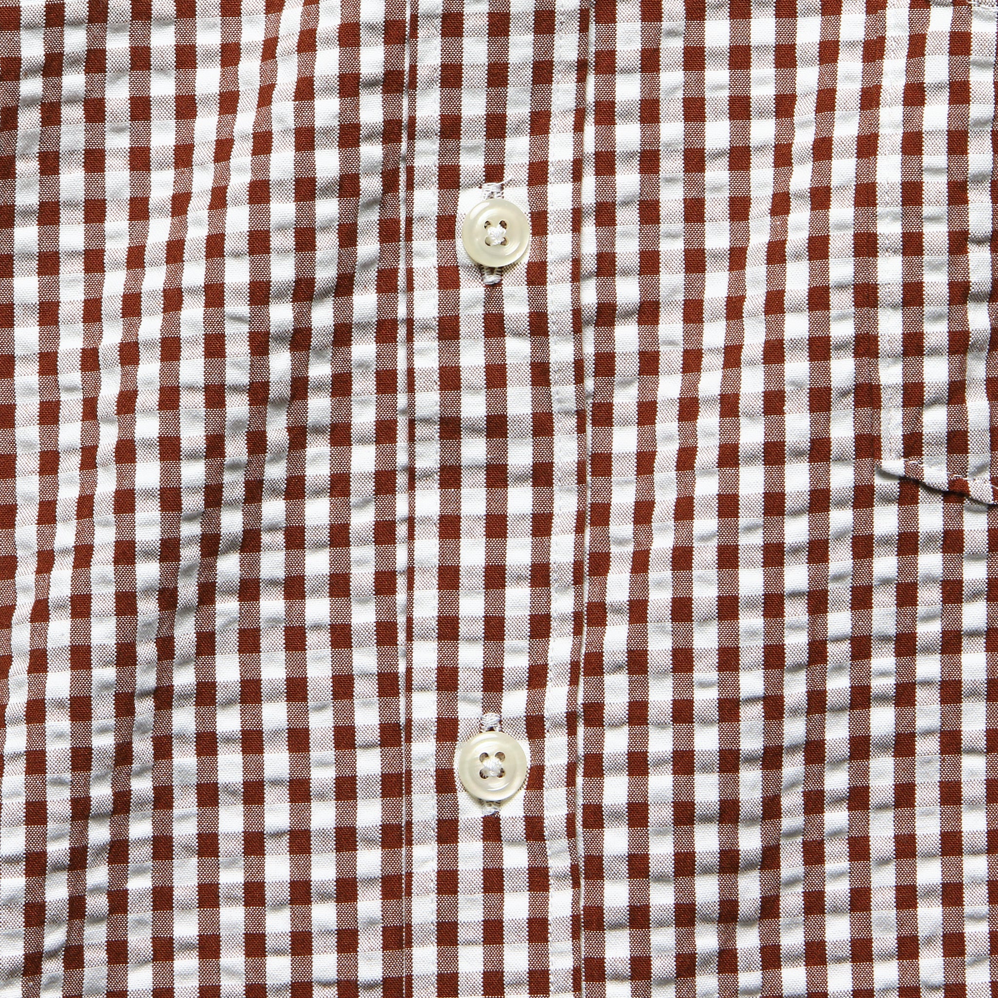 Everyday Shirt - Brown Gingham Seersucker - Universal Works - STAG Provisions - Tops - L/S Woven - Plaid
