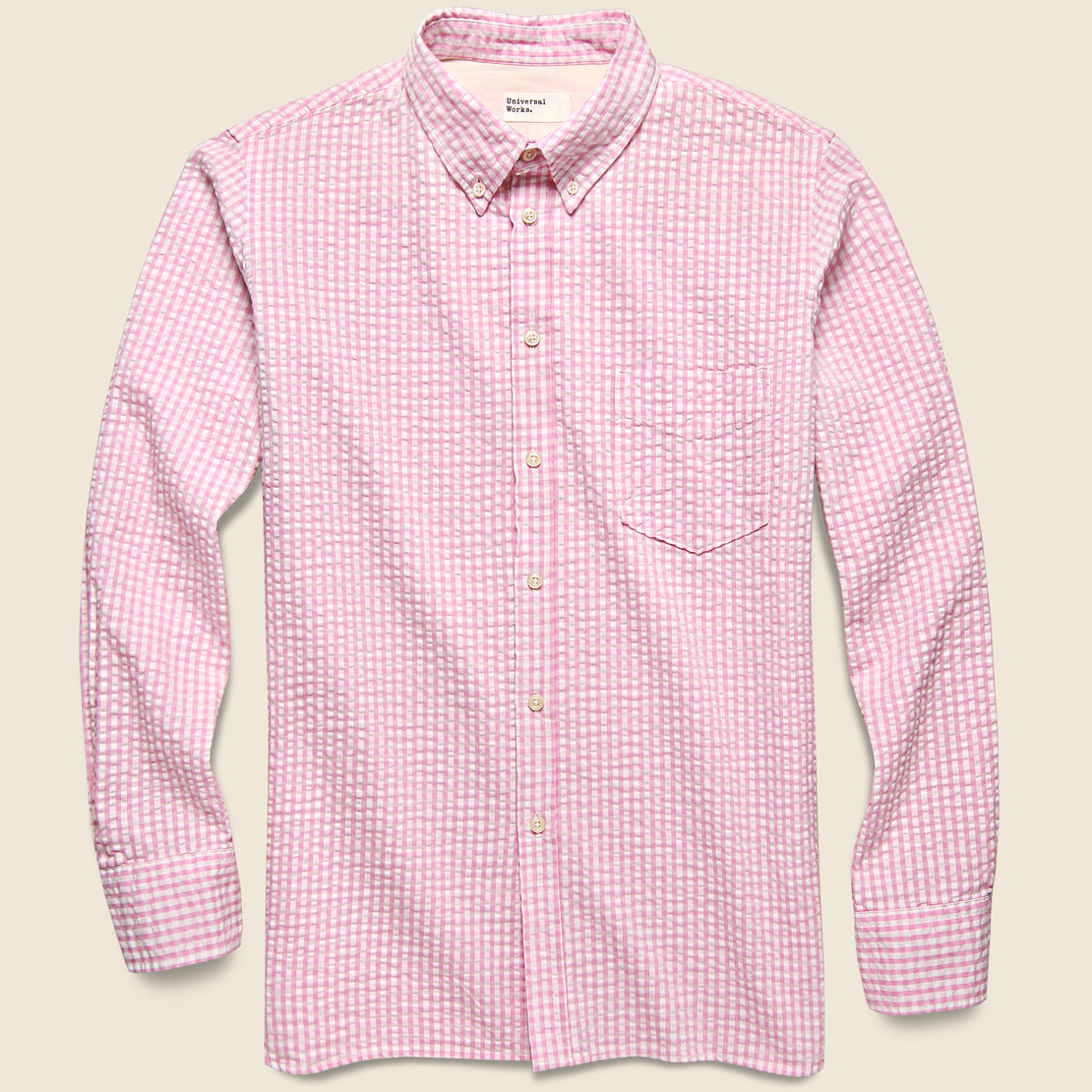 Universal Works Everyday Shirt - Pink Gingham Seersucker
