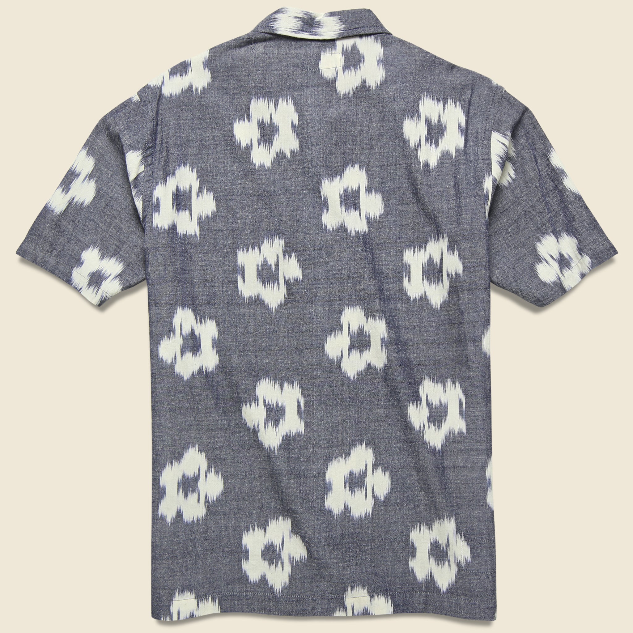 
                          Road Shirt - Grey Ikat Flower - Universal Works - STAG Provisions - Tops - S/S Woven - Floral
                        