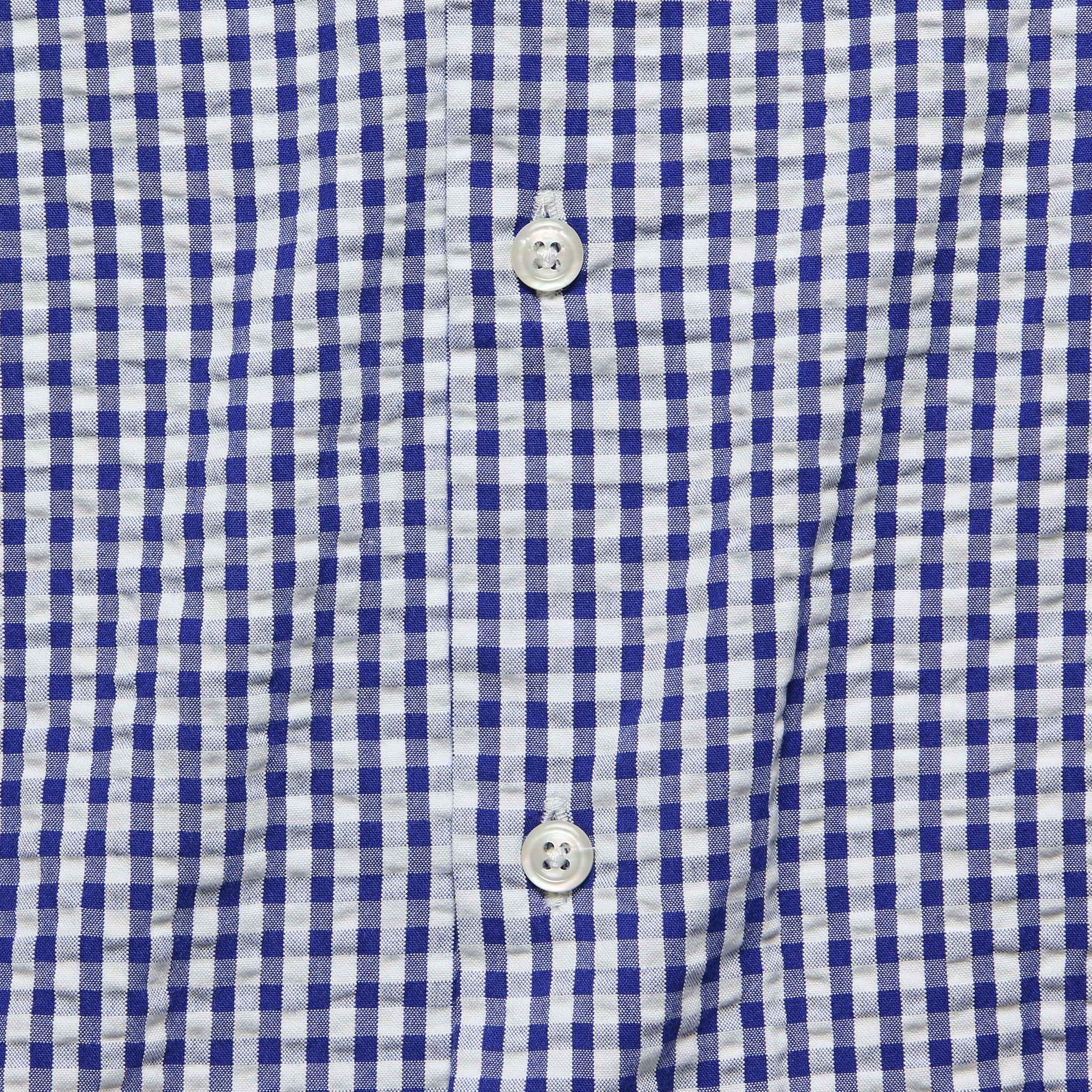 
                          Road Shirt - Blue/Brown Gingham Seersucker - Universal Works - STAG Provisions - Tops - S/S Woven - Other Pattern
                        