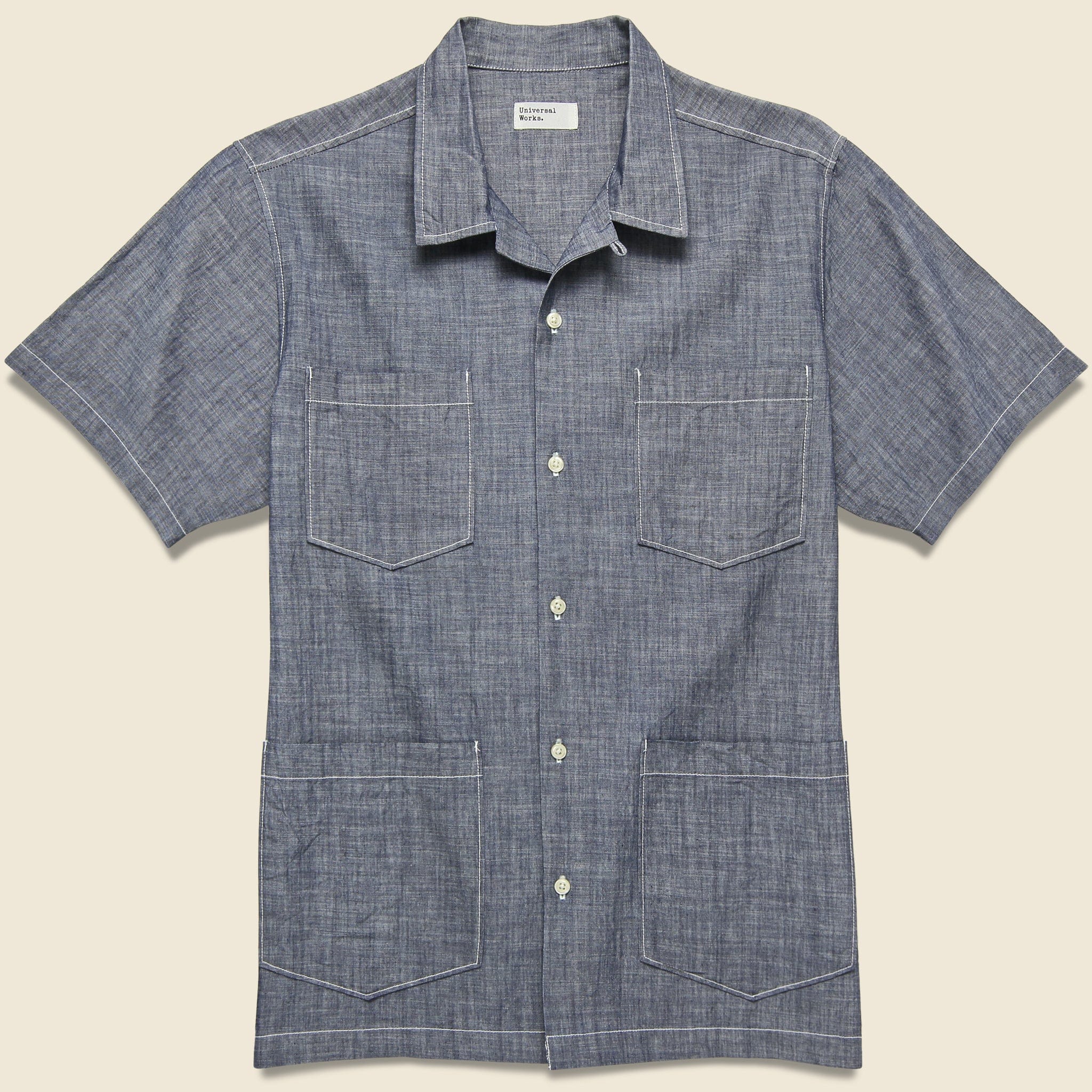 The Summer Overshirt - Indigo Chambray - Universal Works - STAG Provisions - Tops - S/S Woven - Solid