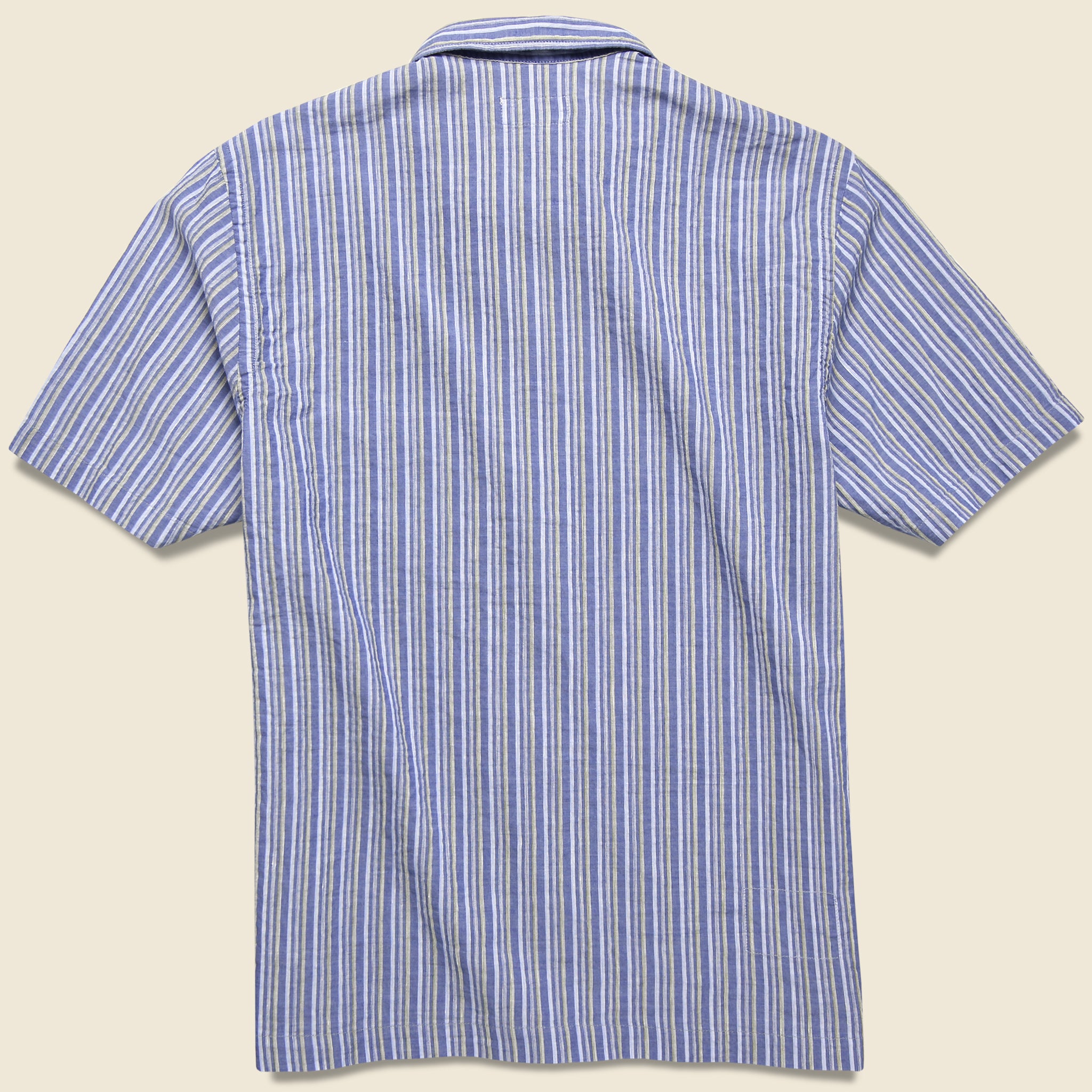 
                          Road Shirt - Blue Elton 2 Stripe - Universal Works - STAG Provisions - Tops - S/S Woven - Stripe
                        