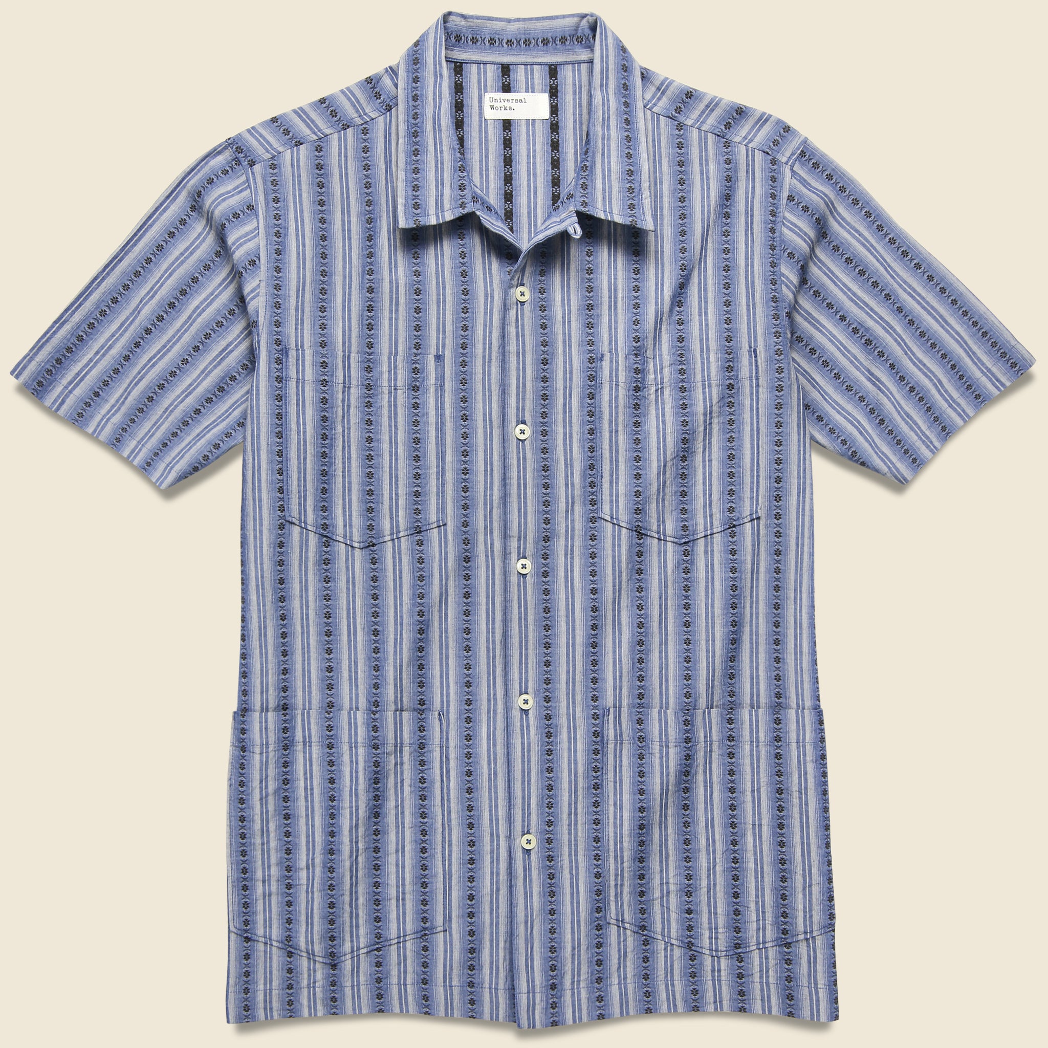 Road Summer Shirt - Blue Stripe - Universal Works - STAG Provisions - Tops - S/S Woven - Stripe