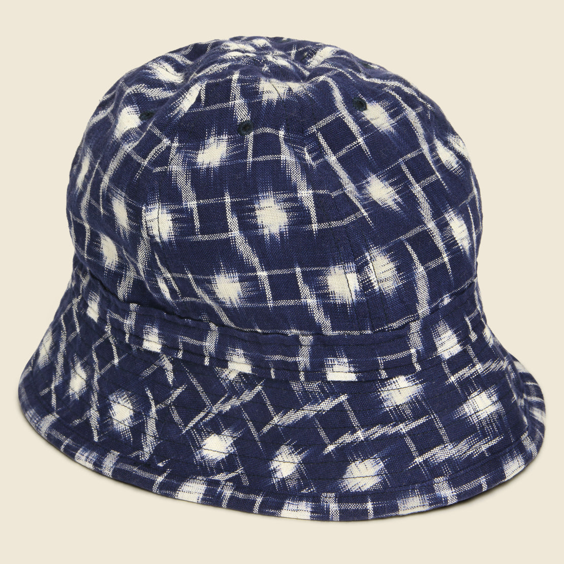 Universal Works Handloom Ikat Naval Hat - Indigo