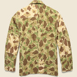 Patched Peacekeeper Camo Bakers Jacket - Olive/Sand - Universal Works - STAG Provisions - Outerwear - Coat / Jacket