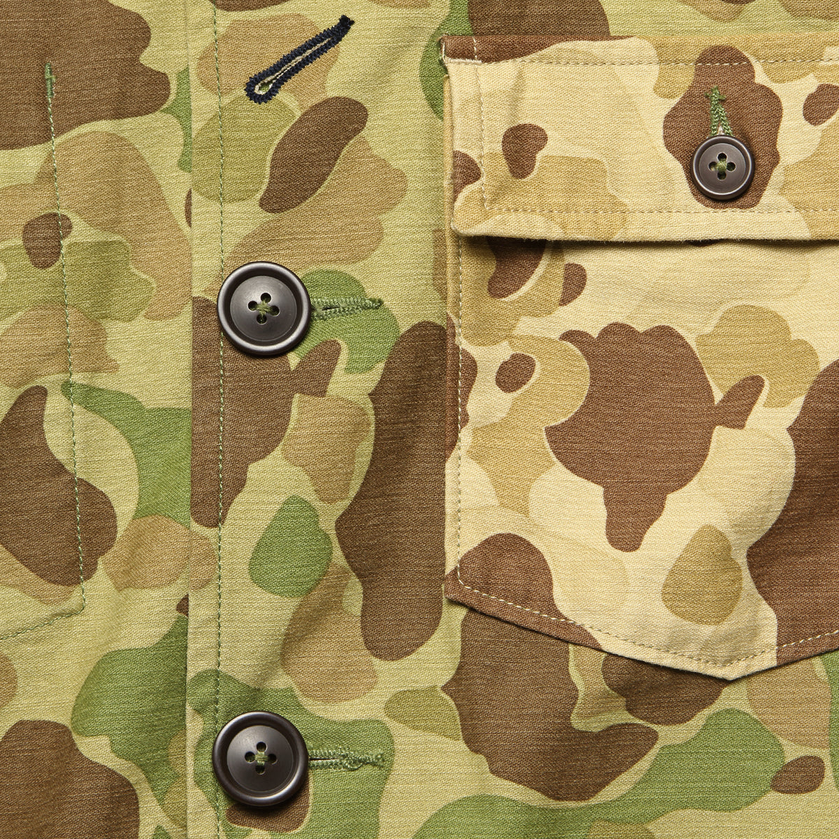 Patched Peacekeeper Camo Bakers Jacket - Olive/Sand