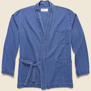 Herringbone Denim Kyoto Work Jacket - Washed Indigo