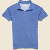Terry Fleece Vacation Polo - Blue - Universal Works - STAG Provisions - Tops - S/S Knit