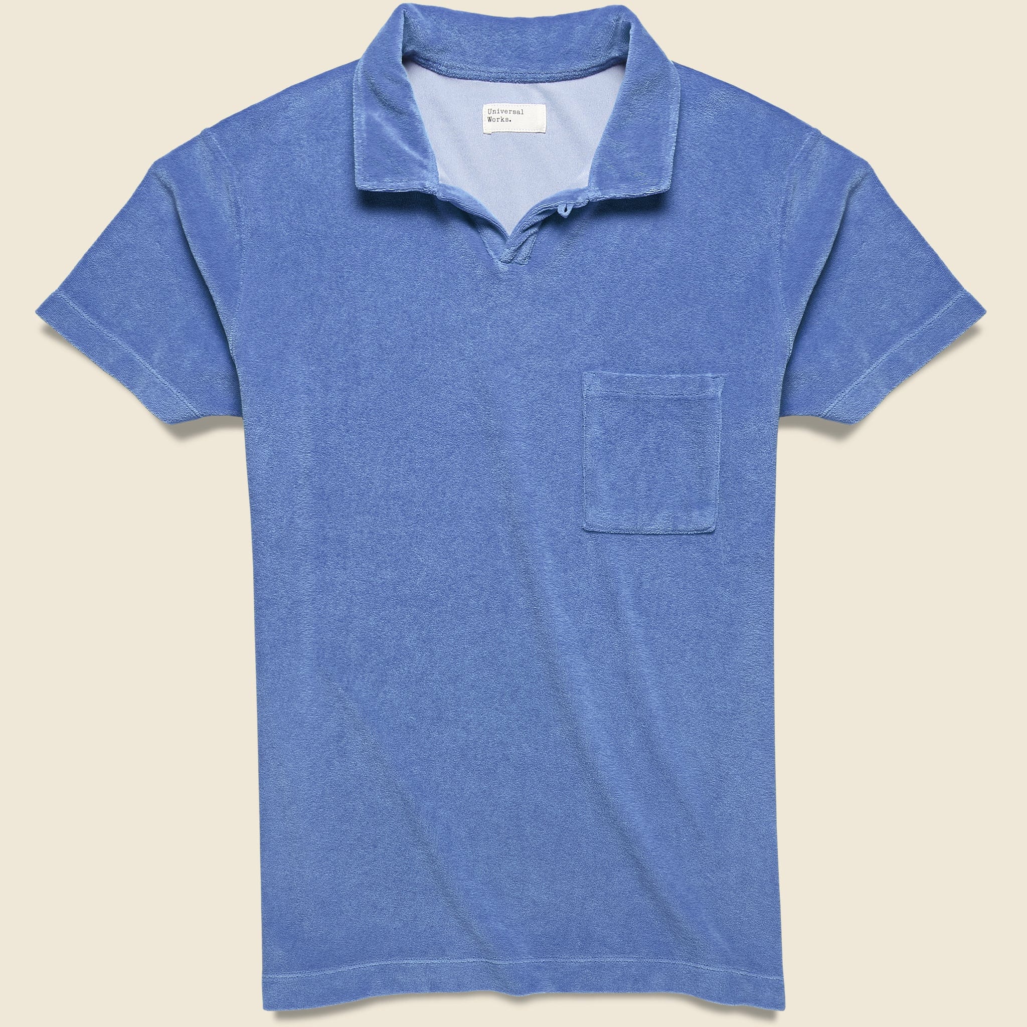 Terry Fleece Vacation Polo - Blue - Universal Works - STAG Provisions - Tops - S/S Knit