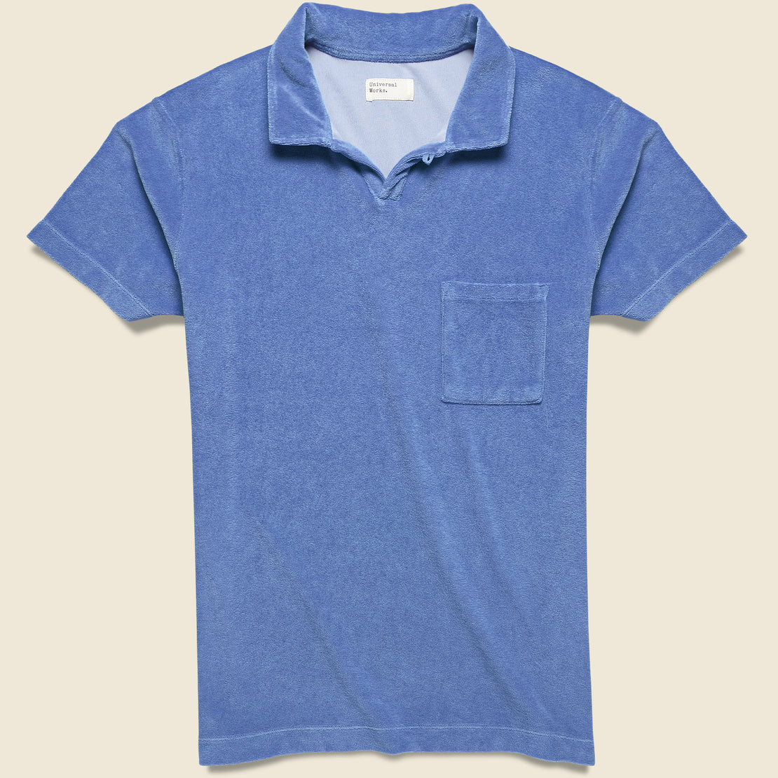 Universal Works Terry Fleece Vacation Polo - Blue
