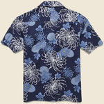 Japanese Flower Seersucker Shirt - Blue - Universal Works - STAG Provisions - Tops - S/S Woven - Floral