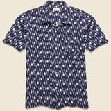 Ikat Road Shirt - Indigo - Universal Works - STAG Provisions - Tops - S/S Woven - Other Pattern