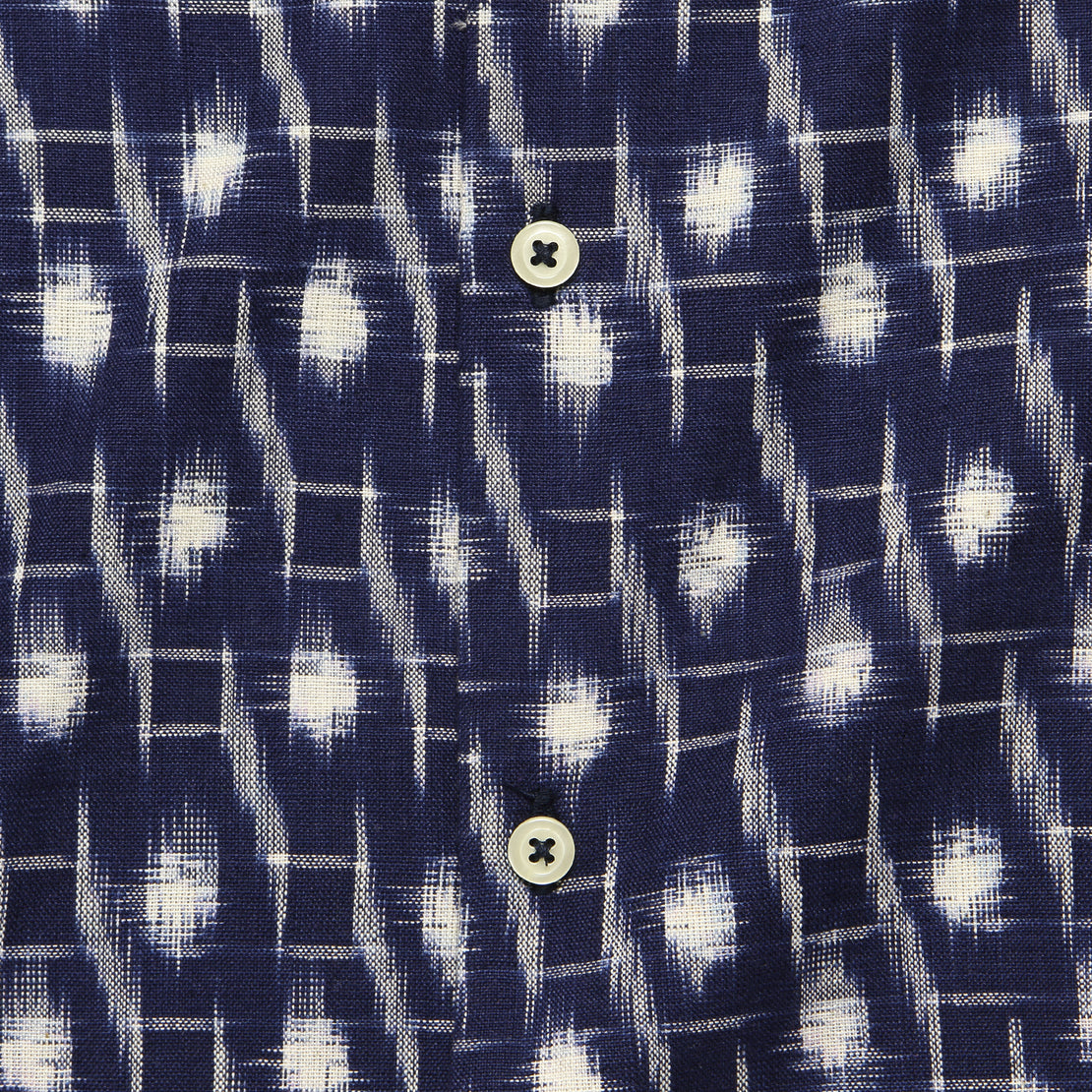 Ikat Road Shirt - Indigo - Universal Works - STAG Provisions - Tops - S/S Woven - Other Pattern