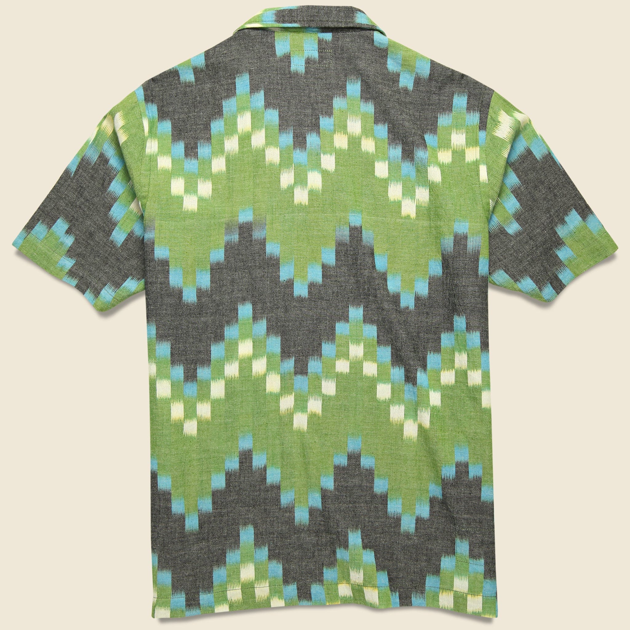 
                          Zig Zag Ikat Road Shirt - Green - Universal Works - STAG Provisions - Tops - S/S Woven - Other Pattern
                        