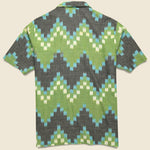 Zig Zag Ikat Road Shirt - Green - Universal Works - STAG Provisions - Tops - S/S Woven - Other Pattern