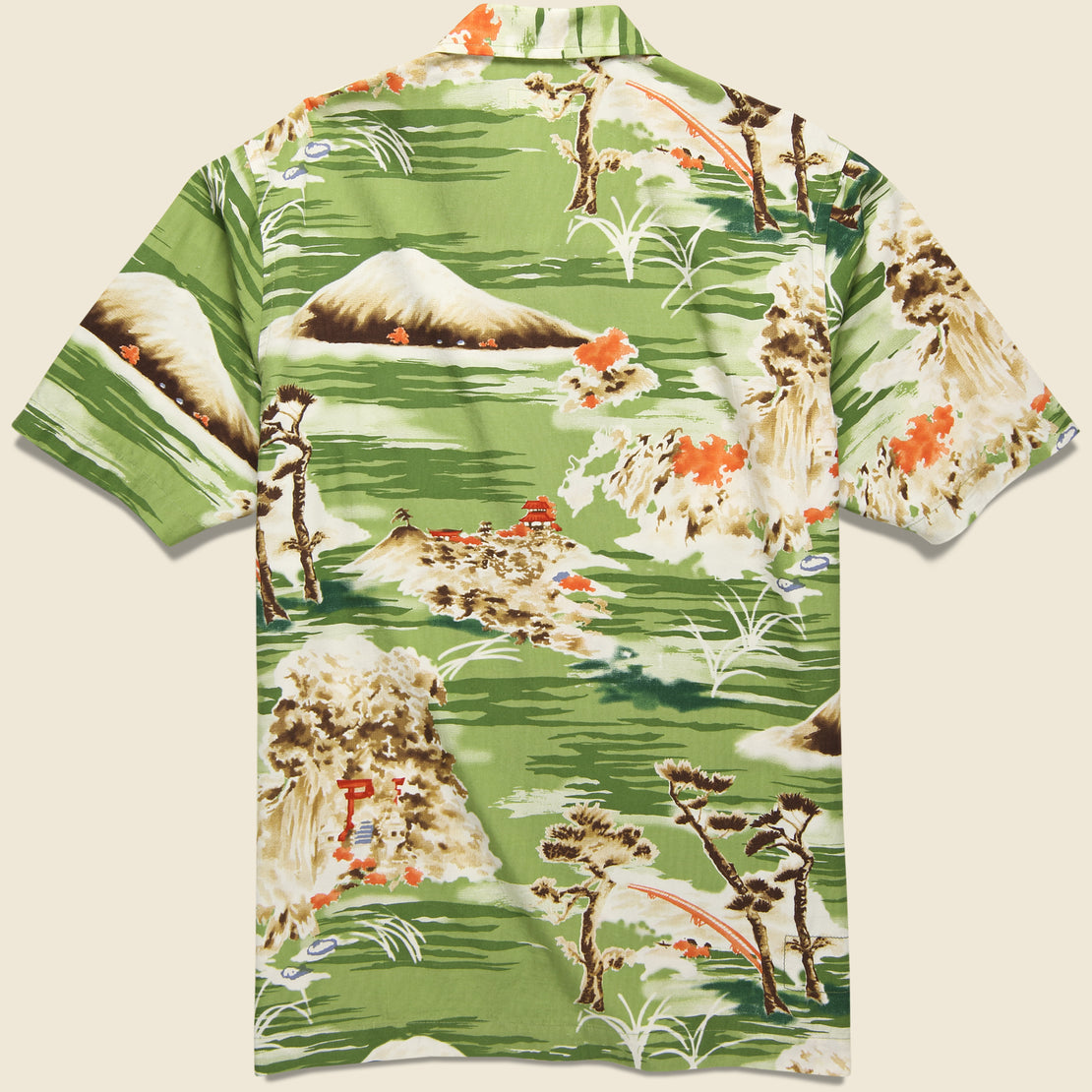 Fuji Summer Print Road Shirt - Green - Universal Works - STAG Provisions - Tops - S/S Woven - Other Pattern