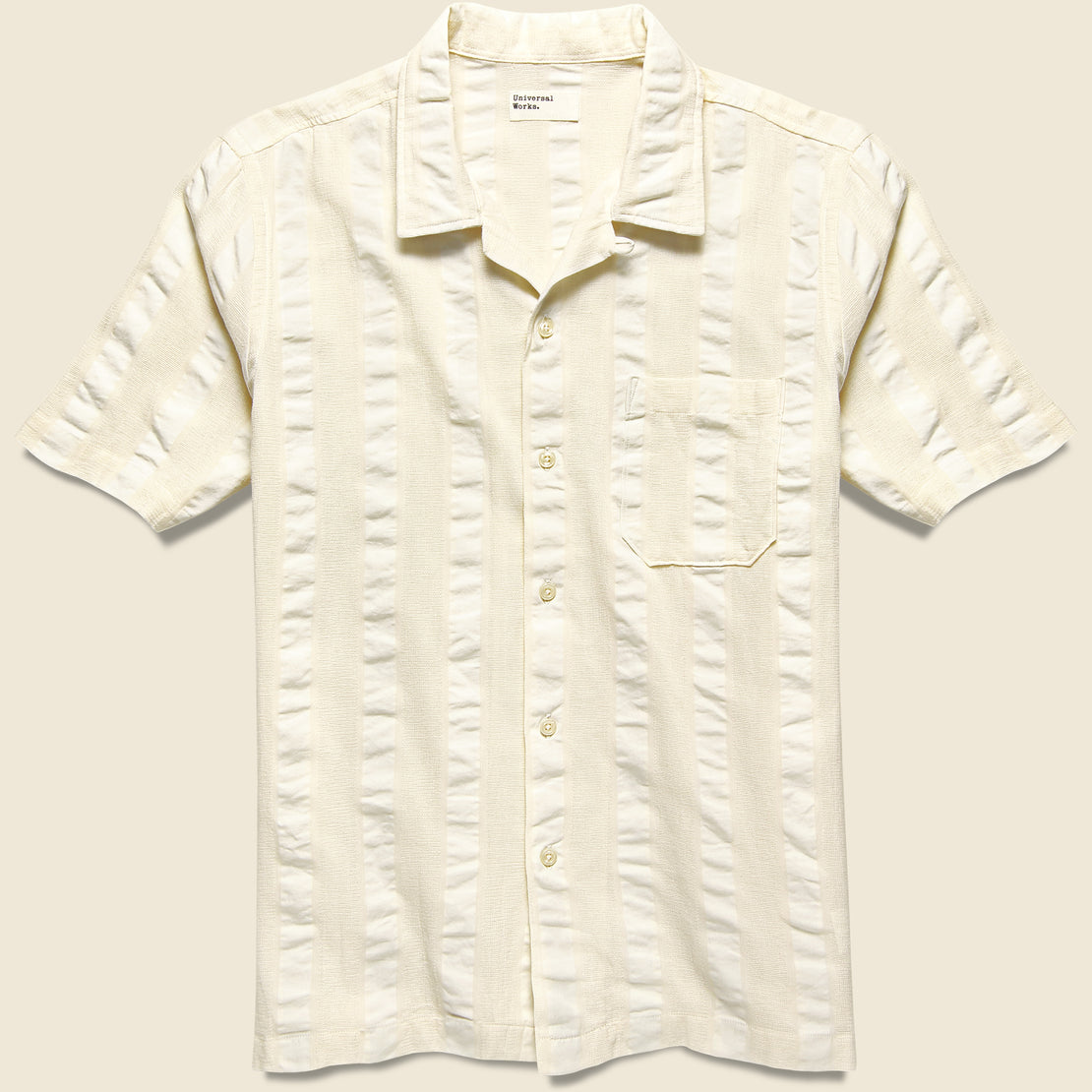 Universal Works Self Stripe Road Shirt - White
