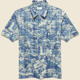 Tropical Check Road Shirt - Indigo - Universal Works - STAG Provisions - Tops - S/S Woven - Floral