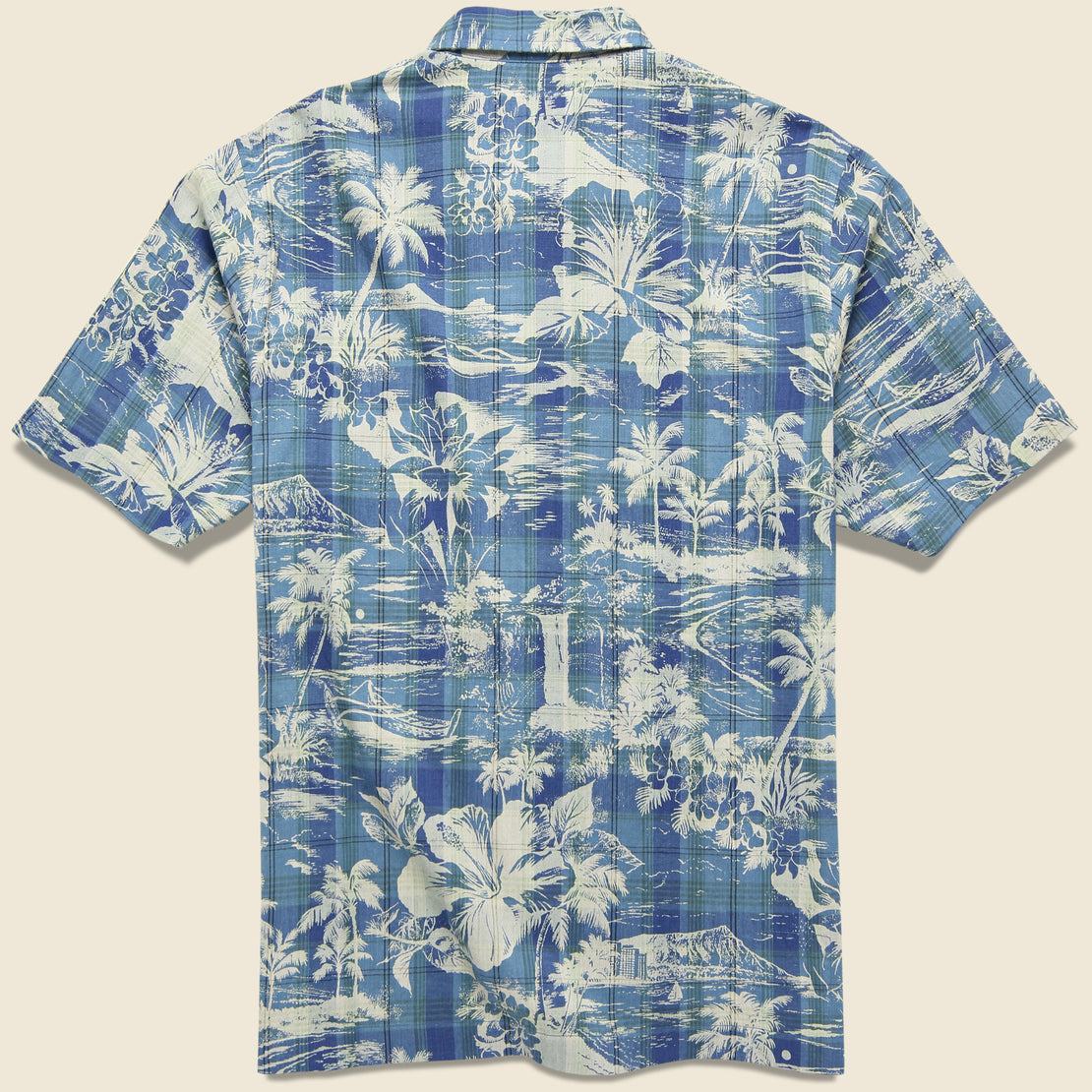 Tropical Check Road Shirt - Indigo - Universal Works - STAG Provisions - Tops - S/S Woven - Floral