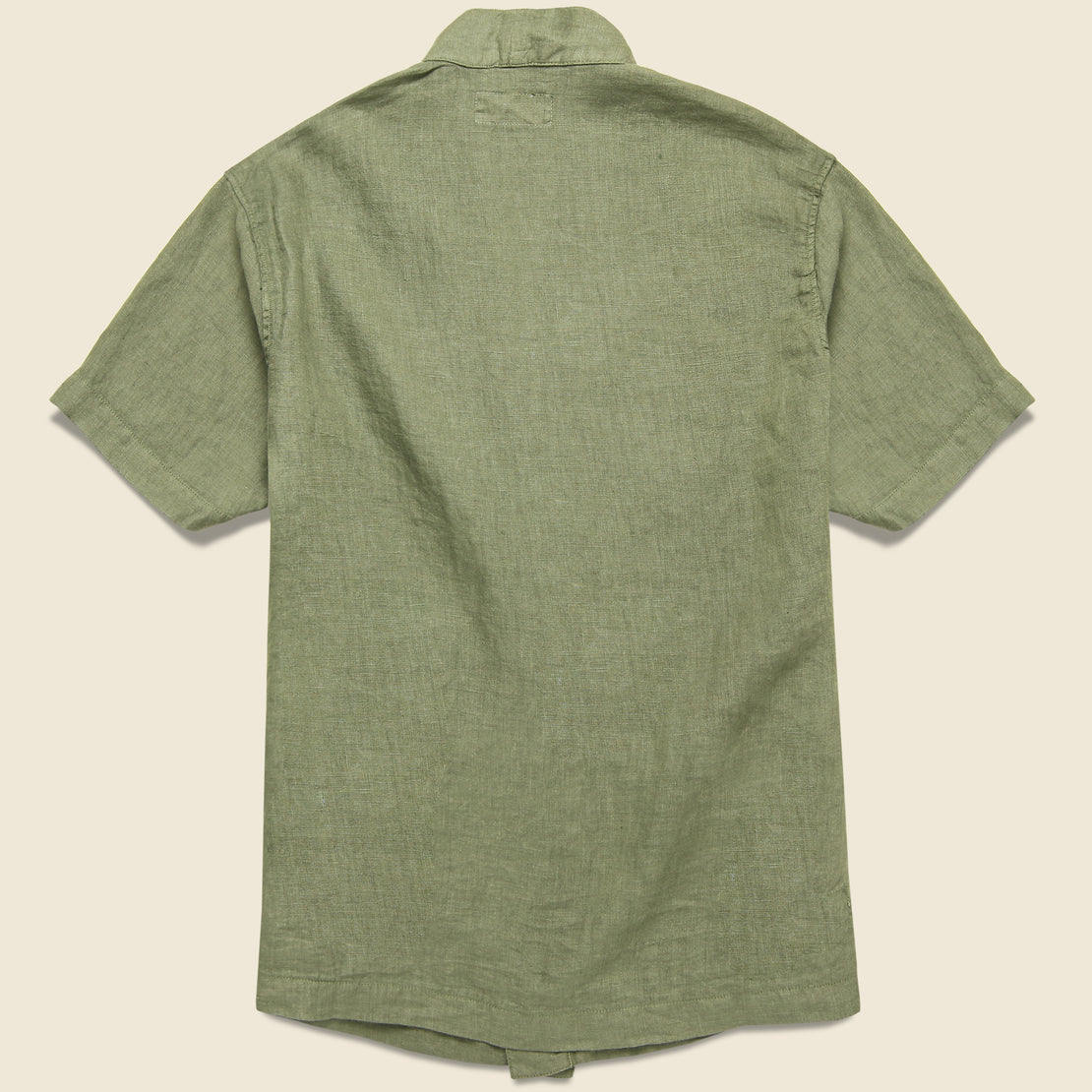 Short Sleeve Linen Kyoto Workshirt - Bright Olive - Universal Works - STAG Provisions - Tops - S/S Woven - Solid