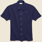 Bengal Seersucker Road Shirt - Navy - Universal Works - STAG Provisions - Tops - S/S Woven - Solid