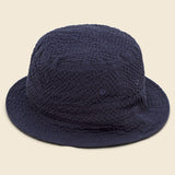 Merida Seersucker Bucket Hat - Navy - Universal Works - STAG Provisions - Accessories - Hats