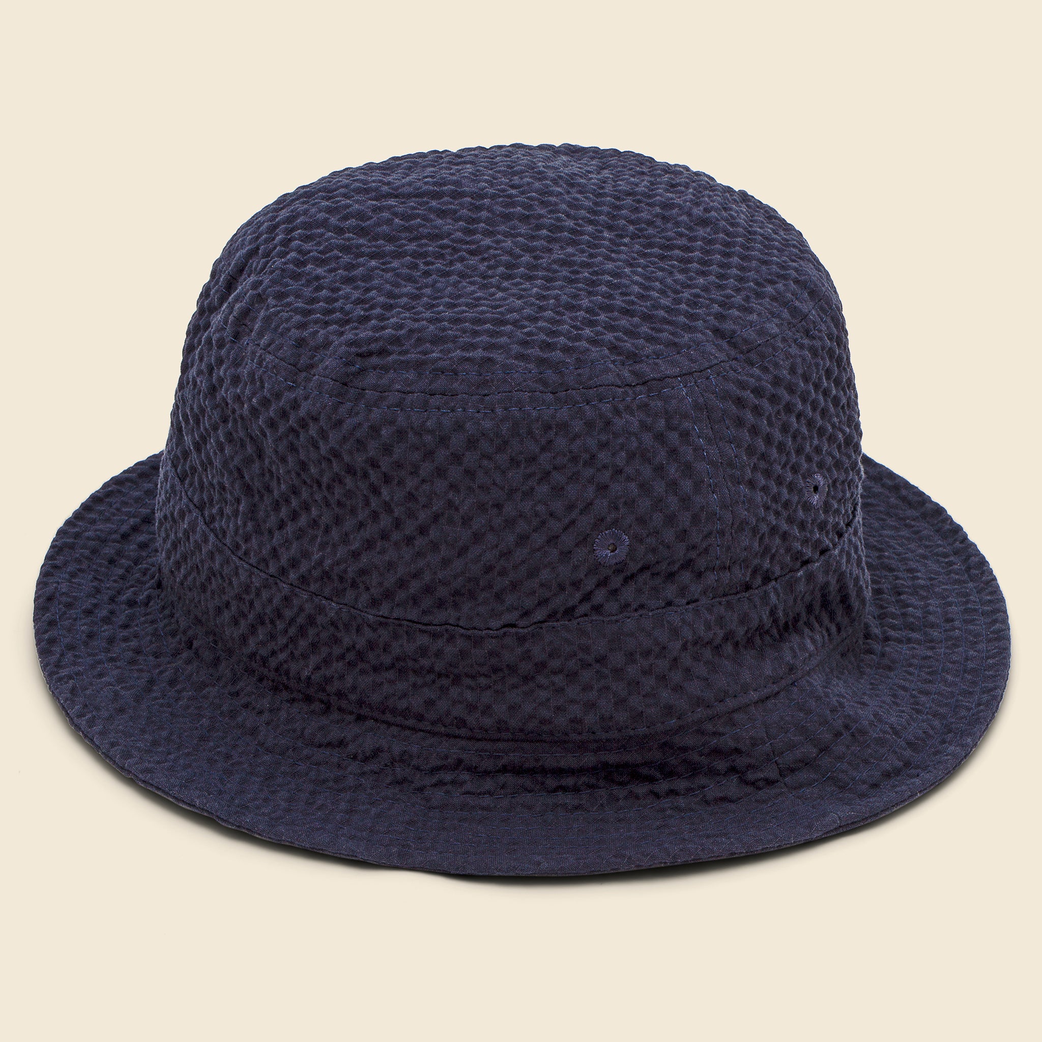 Merida Seersucker Bucket Hat - Navy - Universal Works - STAG Provisions - Accessories - Hats