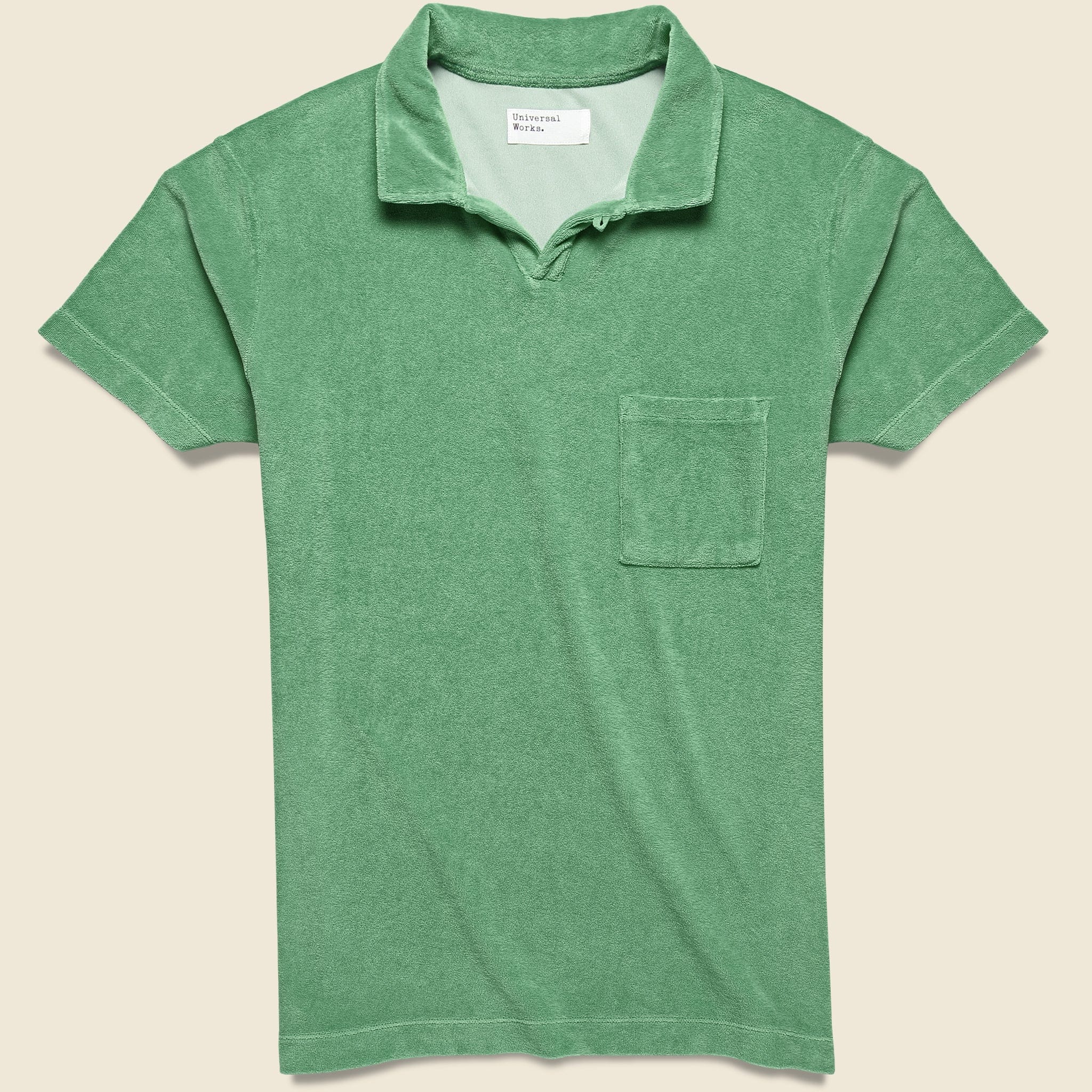 Terry Fleece Vacation Polo - Green - Universal Works - STAG Provisions - Tops - S/S Knit