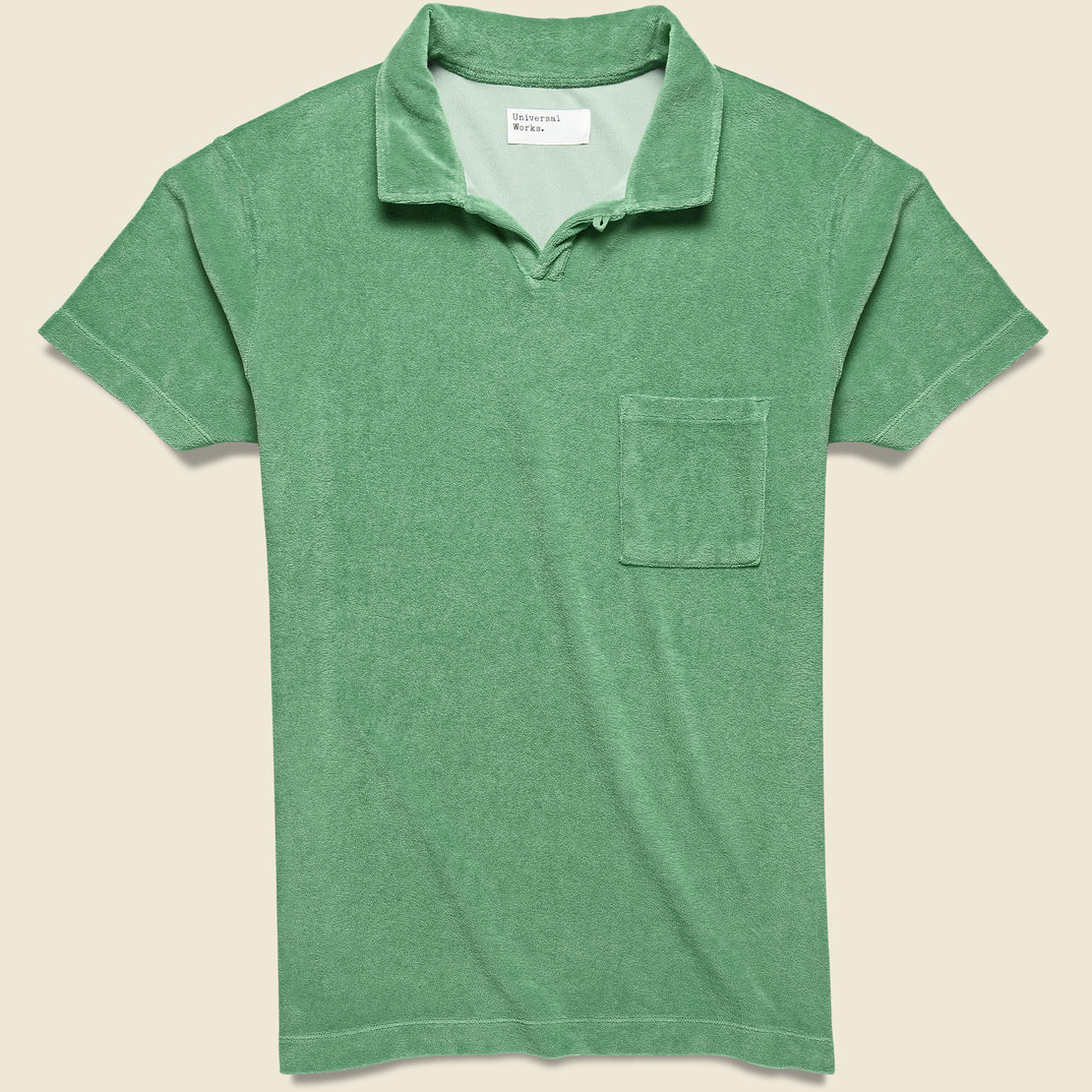 Universal Works Terry Fleece Vacation Polo - Green