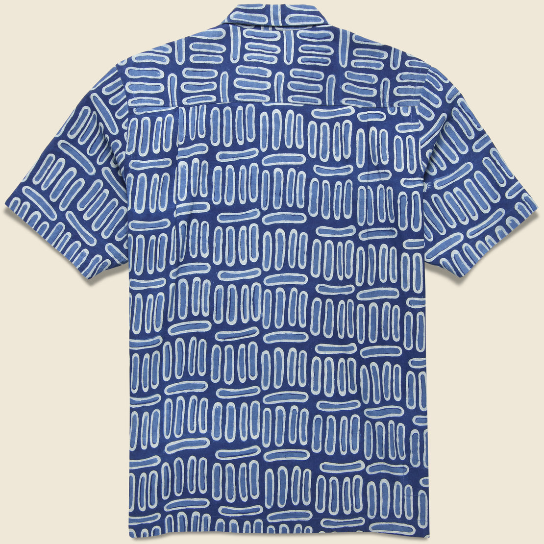 Handblock Print Camp Shirt - Indigo - Universal Works - STAG Provisions - Tops - S/S Woven - Other Pattern