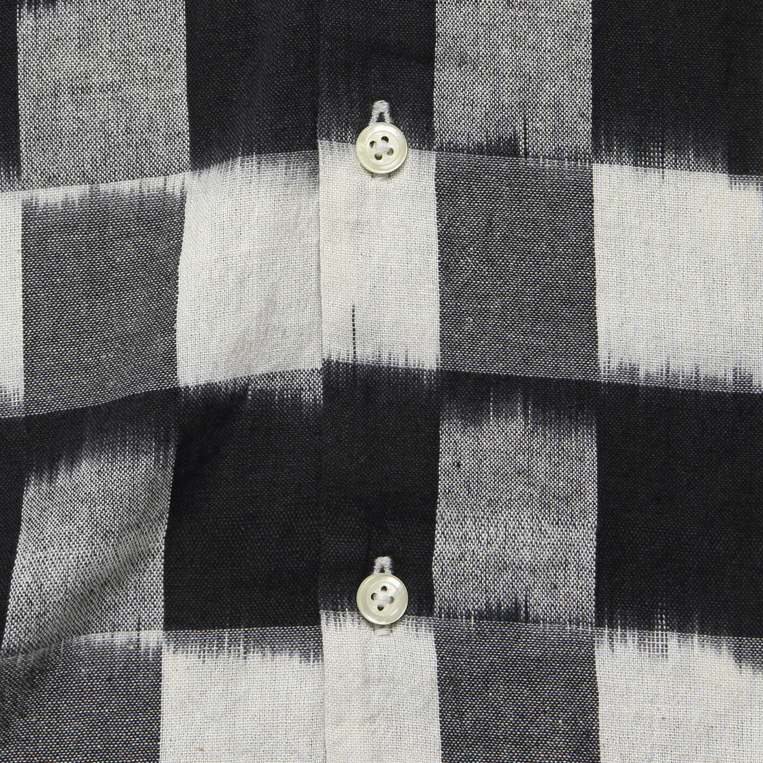Check Ikat Road Shirt - Black/White - Universal Works - STAG Provisions - Tops - S/S Woven - Other Pattern