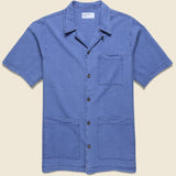 Seersucker Island Shirt - Indigo - Universal Works - STAG Provisions - Tops - S/S Woven - Seersucker