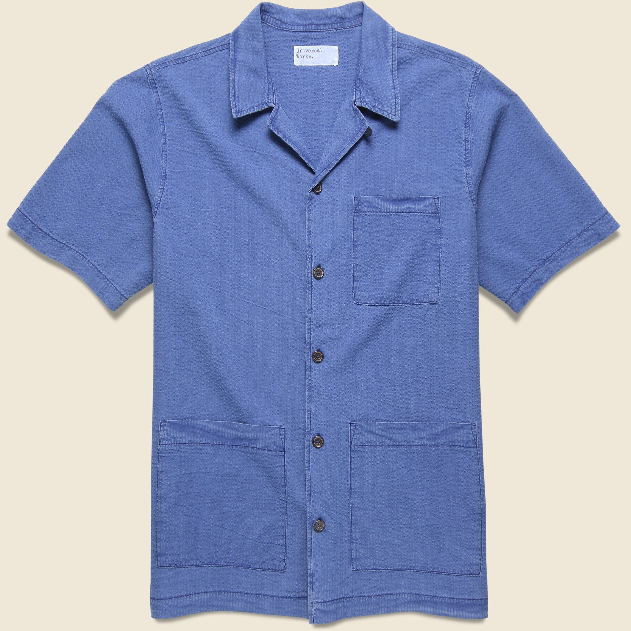 Seersucker Island Shirt - Indigo - Universal Works - STAG Provisions - Tops - S/S Woven - Seersucker