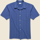 Flag Self Stripe Camp Shirt - Blue - Universal Works - STAG Provisions - Tops - S/S Woven - Solid