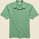 Flag Self Stripe Camp Shirt - Green - Universal Works - STAG Provisions - Tops - S/S Woven - Solid