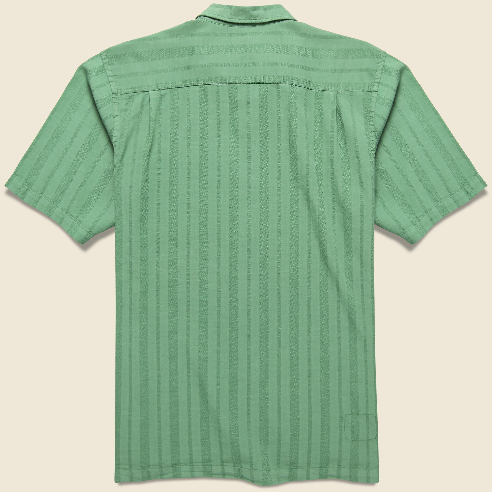 
                          Flag Self Stripe Camp Shirt - Green - Universal Works - STAG Provisions - Tops - S/S Woven - Solid
                        