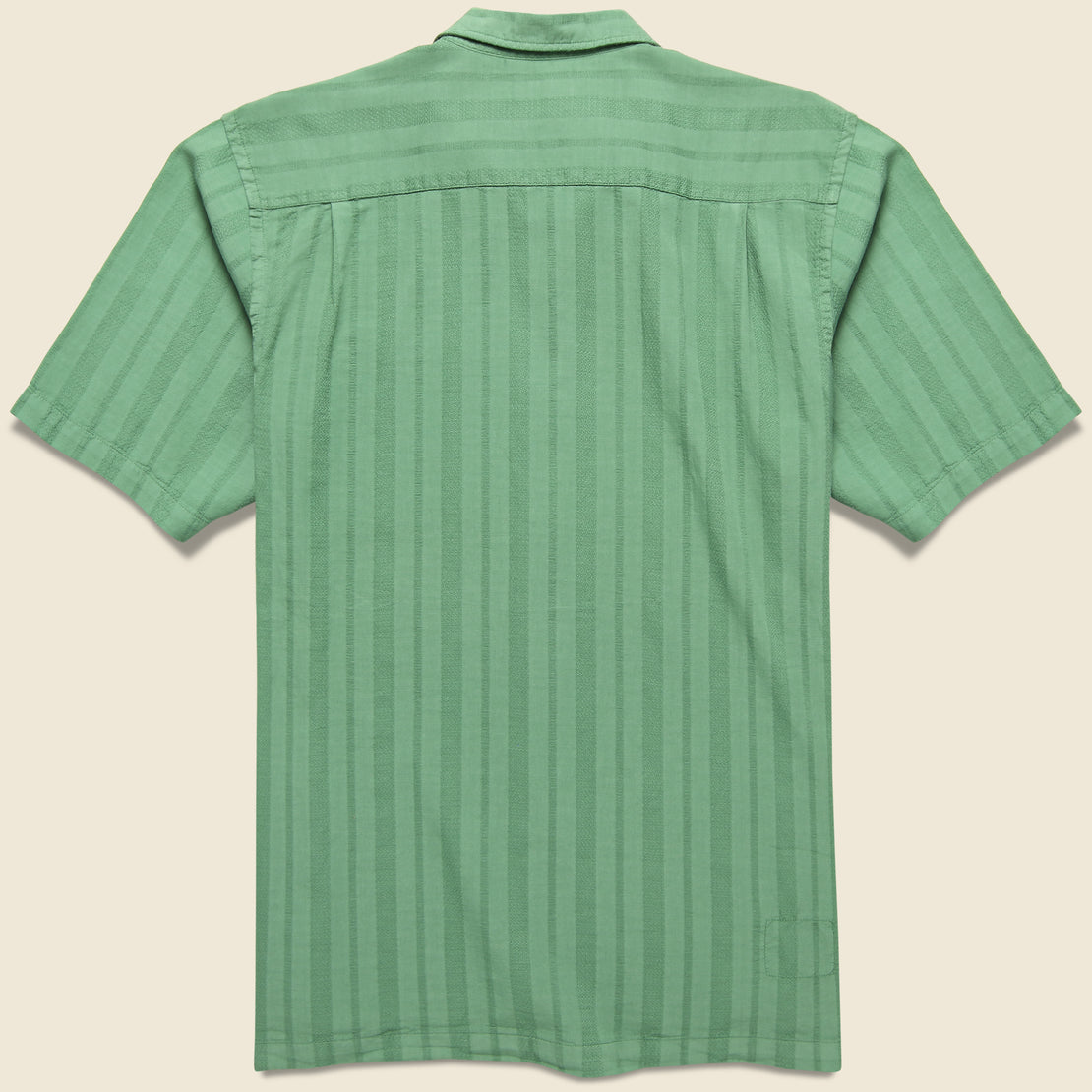 Flag Self Stripe Camp Shirt - Green - Universal Works - STAG Provisions - Tops - S/S Woven - Solid