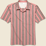 Nassau Stripe Camp Shirt - Red/Brown - Universal Works - STAG Provisions - Tops - S/S Woven - Stripe