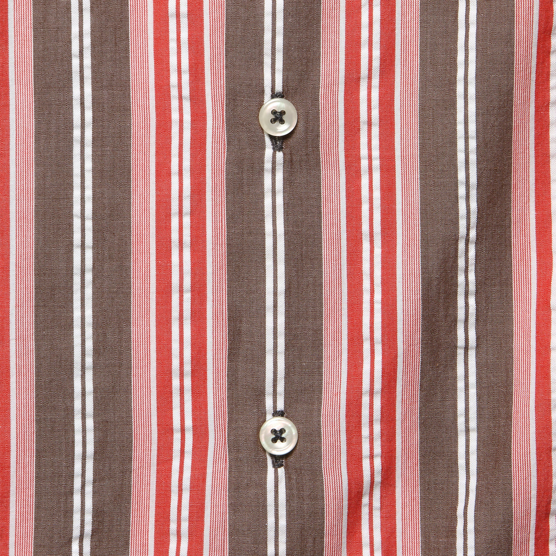 Nassau Stripe Camp Shirt - Red/Brown - Universal Works - STAG Provisions - Tops - S/S Woven - Stripe