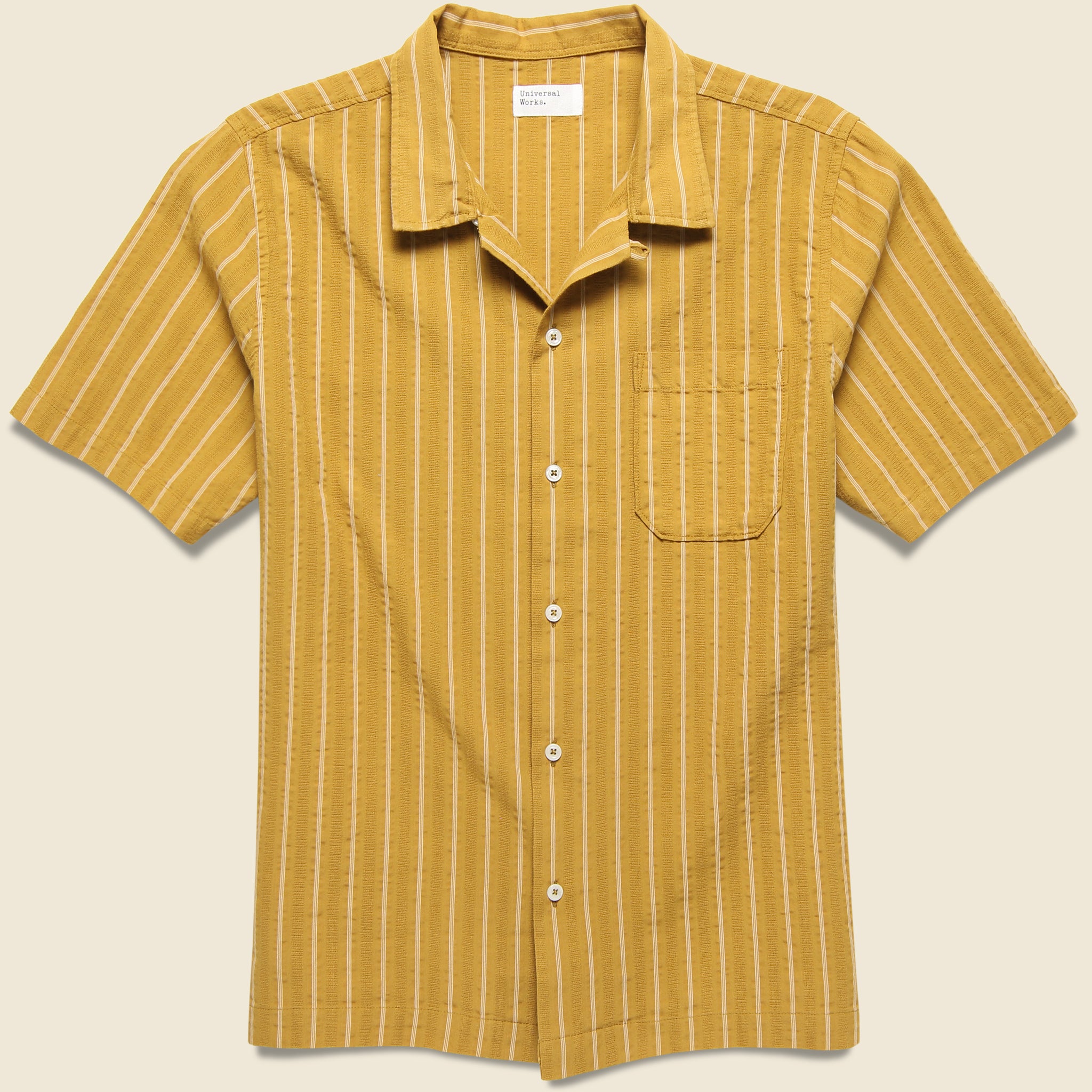 Maui Stripe Camp Shirt - Mustard - Universal Works - STAG Provisions - Tops - S/S Woven - Stripe