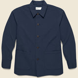 Seersucker Travail Shirt - Navy - Universal Works - STAG Provisions - Outerwear - Shirt Jacket