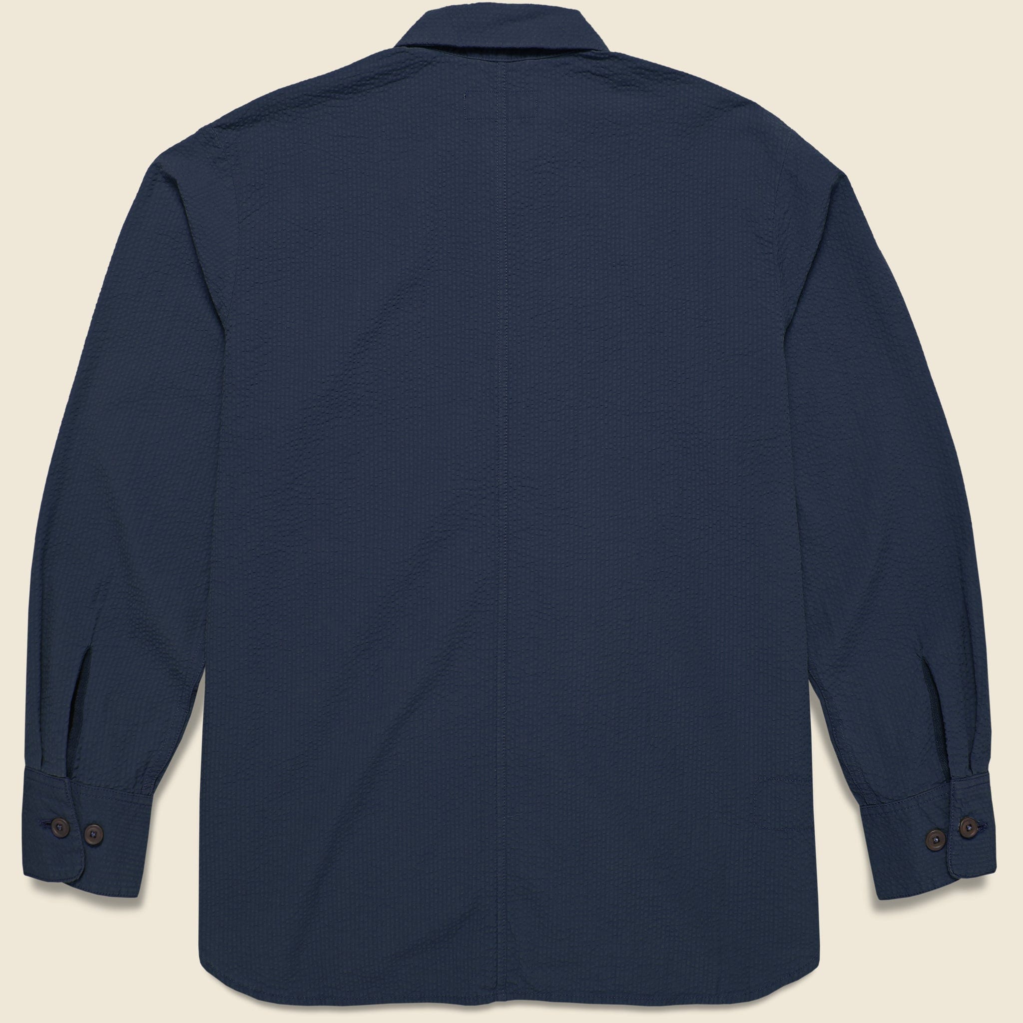Seersucker Travail Shirt - Navy - Universal Works - STAG Provisions - Outerwear - Shirt Jacket
