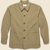 Seersucker Travail Shirt - Olive - Universal Works - STAG Provisions - Outerwear - Shirt Jacket